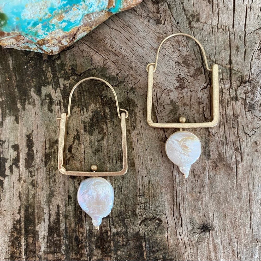 Anthro Baroque Pearl Earrings - Picture 5 of 5